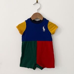 RALPH LAUREN EUC Boys Primary Colors Color Block Romper